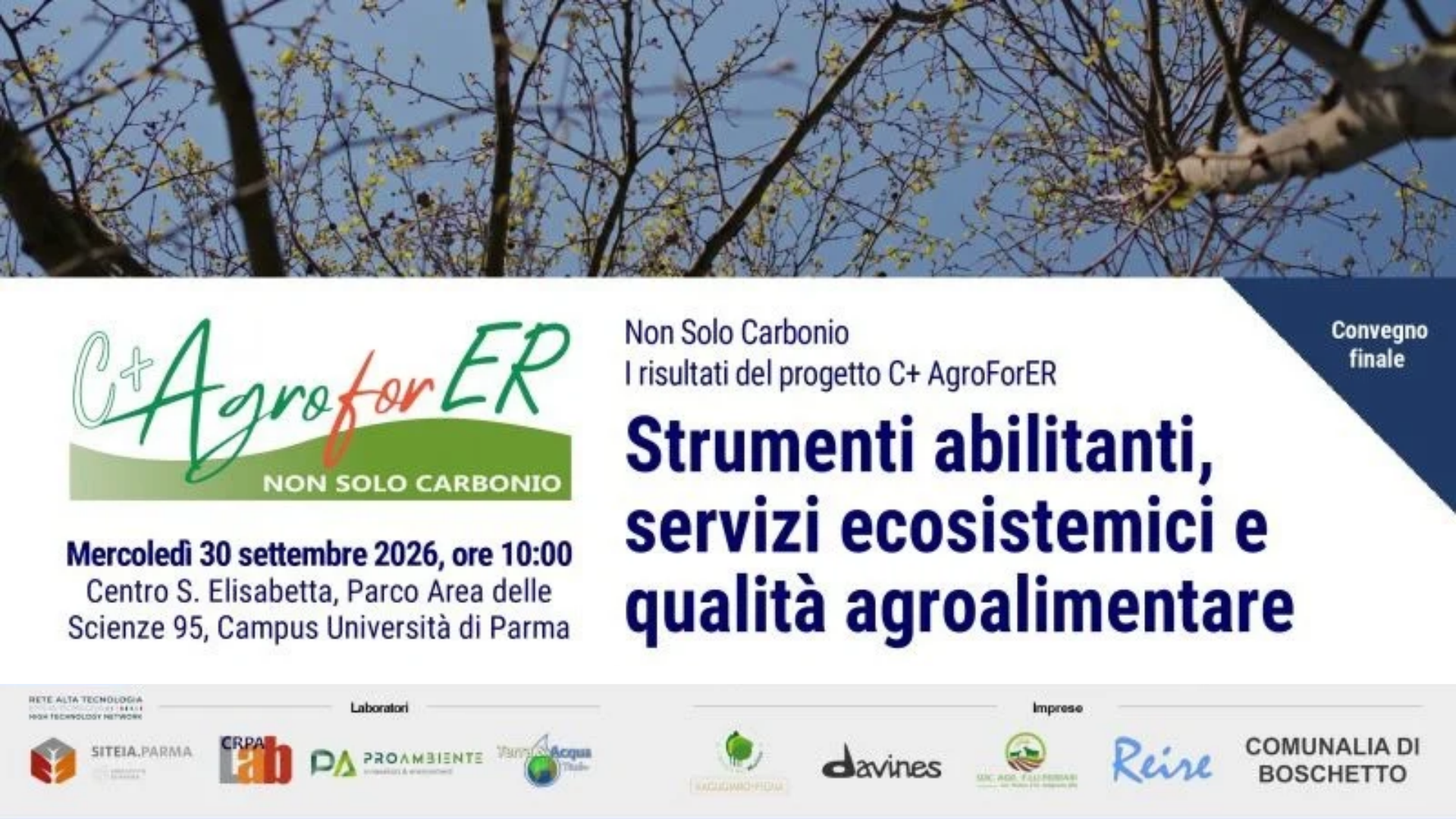 EVENTO | C+AgroForER: strumenti abilitanti, servizi ecosistemici e qualità agroalimentare