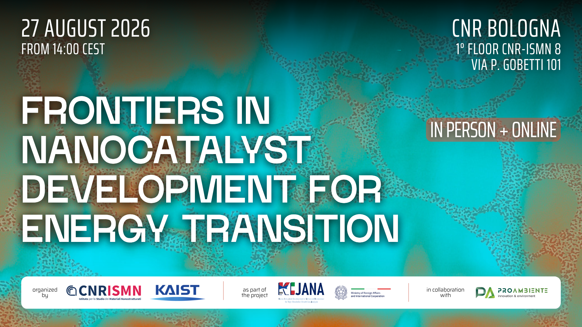 EVENTO | Nanocatalizzatori per la transizione energetica: workshop internazionale al CNR di Bologna