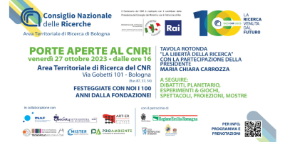 Porte aperte al CNR | Il 27 ottobre festeggia con noi i 100 anni della ricerca
