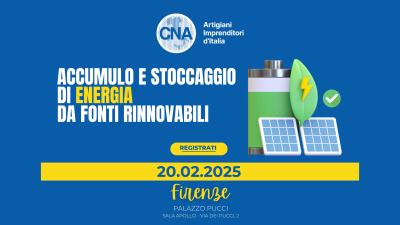 EVENTO | Accumulo e stoccaggio di energia da fonti rinnovabili