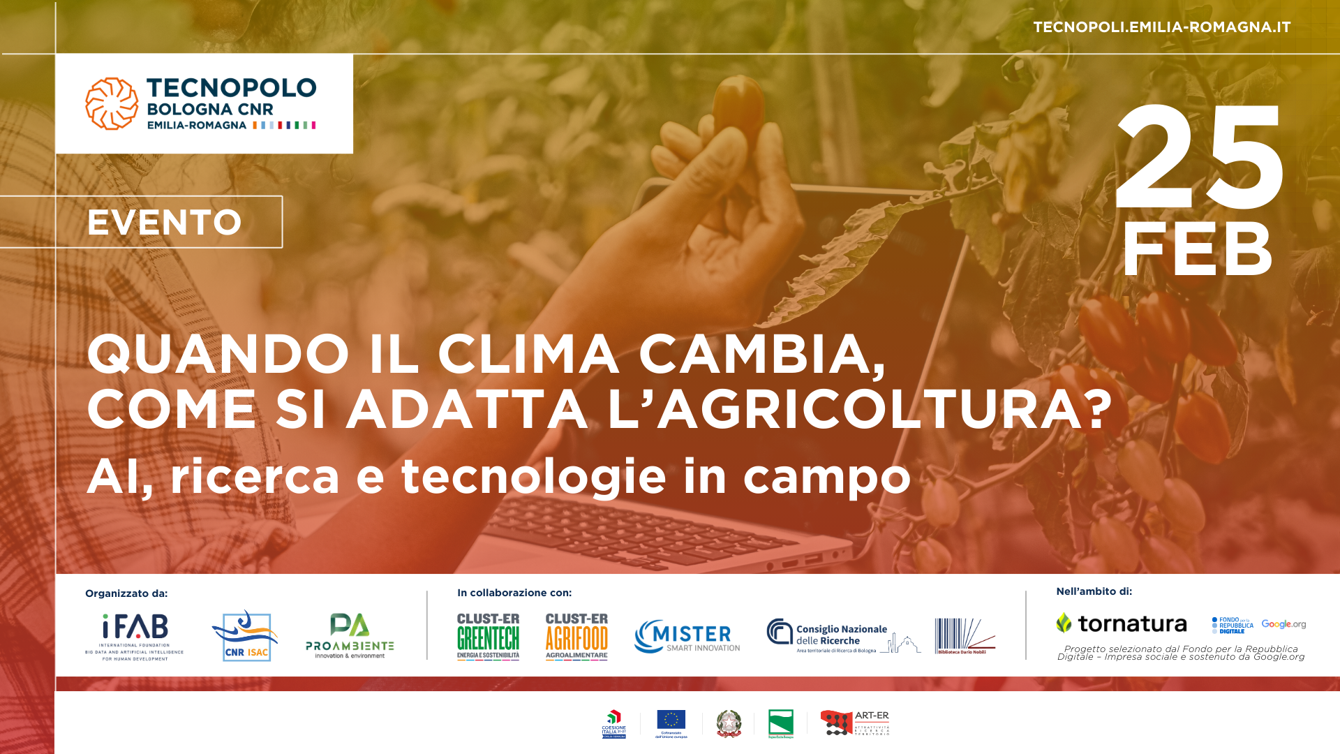 EVENTO | Quando il clima cambia come si adatta l’agricoltura? AI, ricerca e tecnologie in campo