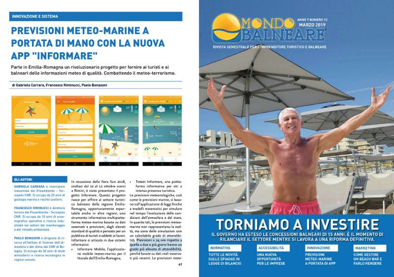 Il Progetto POR-FESR INFORMARE sulla rivista Mondo Balneare